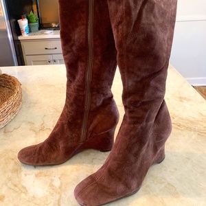 Nine West Suede Wedge Heel Boots